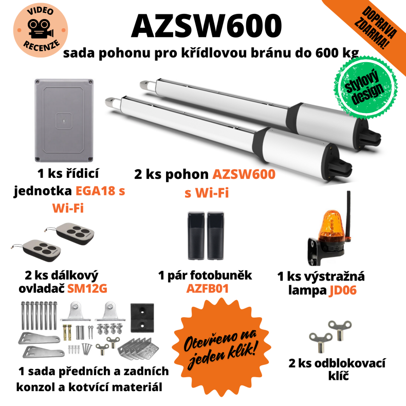 AZSW600 - sada pohonu pro křídlovou bránu  (2240 x 2240 px)
